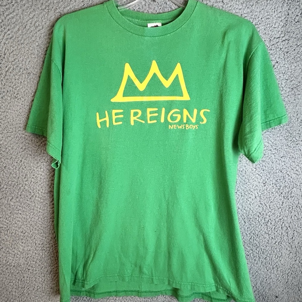 2003 Newsboys He Reigns Tour T-Shirt Double-Sided Size XL Vintage Christian Rock